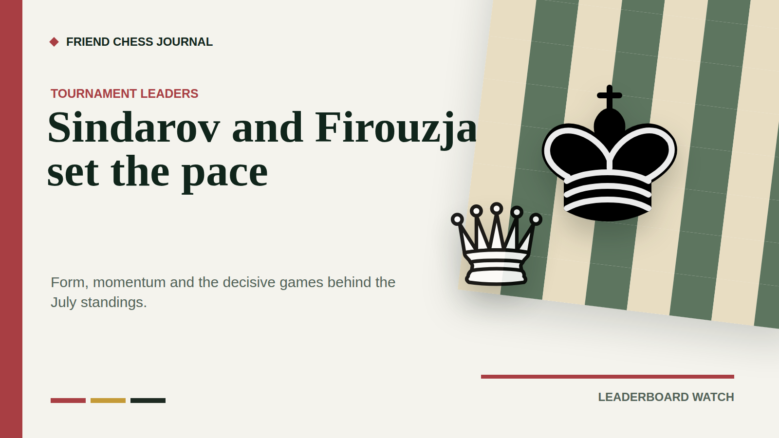 Editorial king and queen for Sindarov and Firouzja tournament results